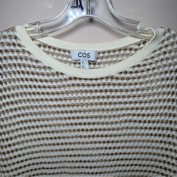 COS Cream Knit Fishnet Coverup Long Sleeve Tunic Sweater Size Small - Picture 4 of 15